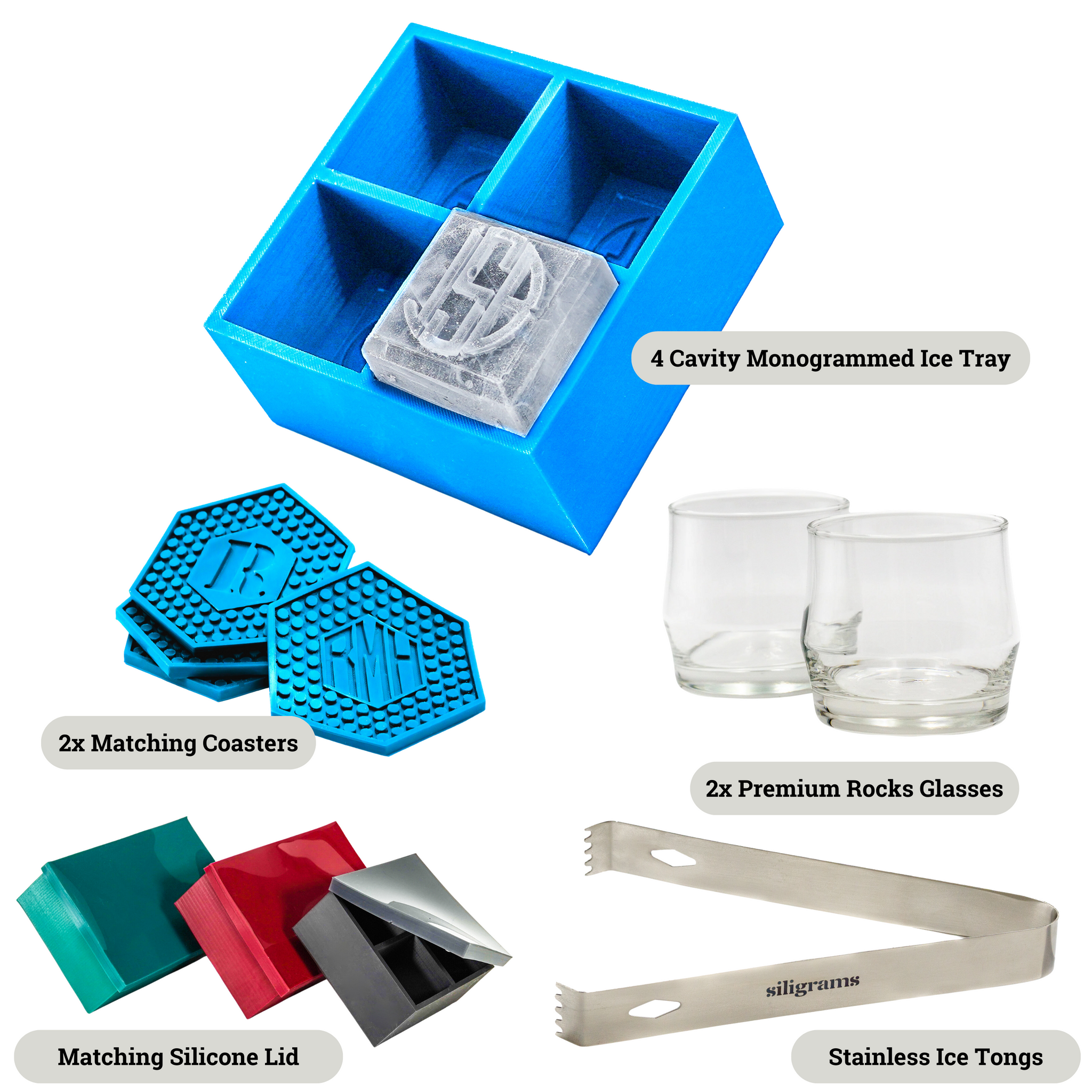 Customizable Cylinder Ice Cube Tray. Siligrams — Custom Ice Cube Mold.  Personalized Ice Cube Tray.