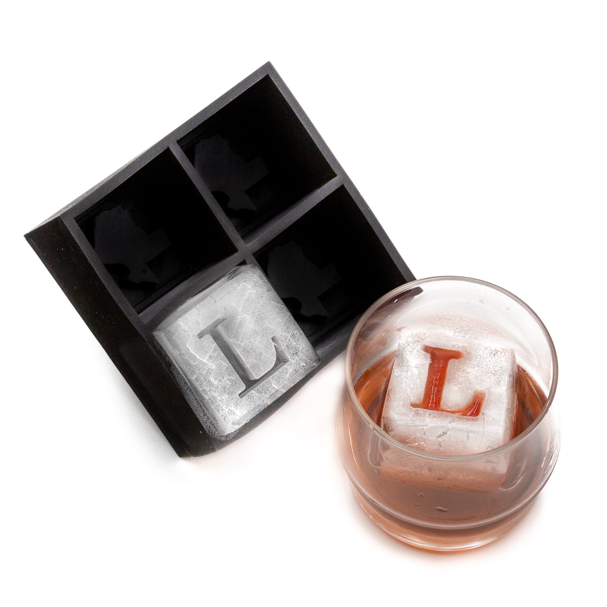 Custom Logo Monogram Whiskey/Cocktail Ice Cube Tray (2 inch) – Hon