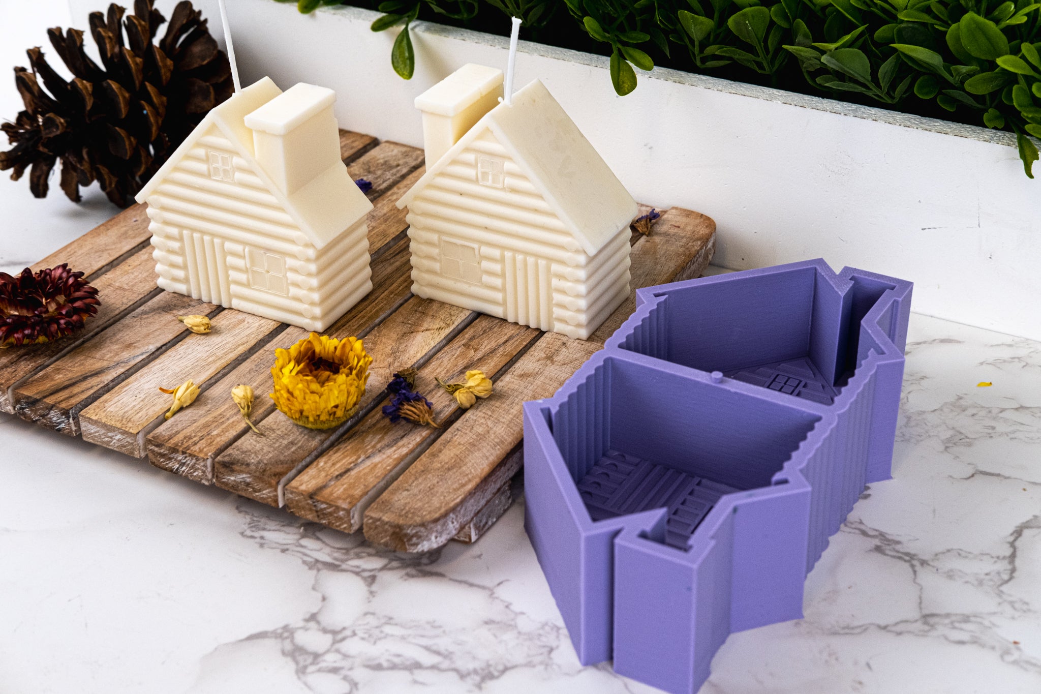 Log Cabin Silicone Mold for Candles, Soap, Crafts