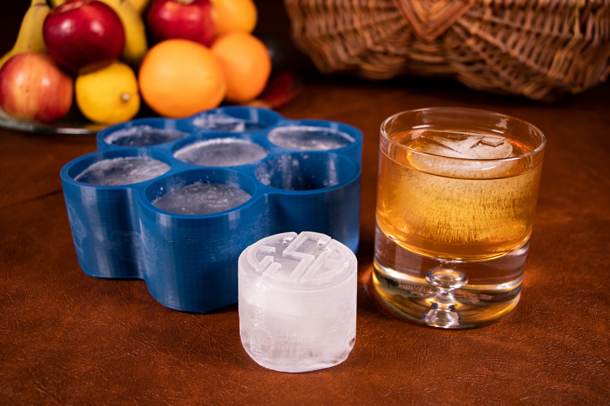 Siligrams Customizable Inverted Ice Cube Tray - Personalized Custom 2” Cocktail Ice Molds for Whiskey - Bartender Silicone Ice Cube Mold - Monogram